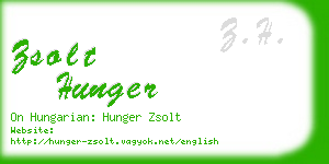 zsolt hunger business card